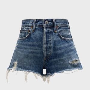 Agolde Parker Distressed Dark Wash Denim Shorts, Size 29